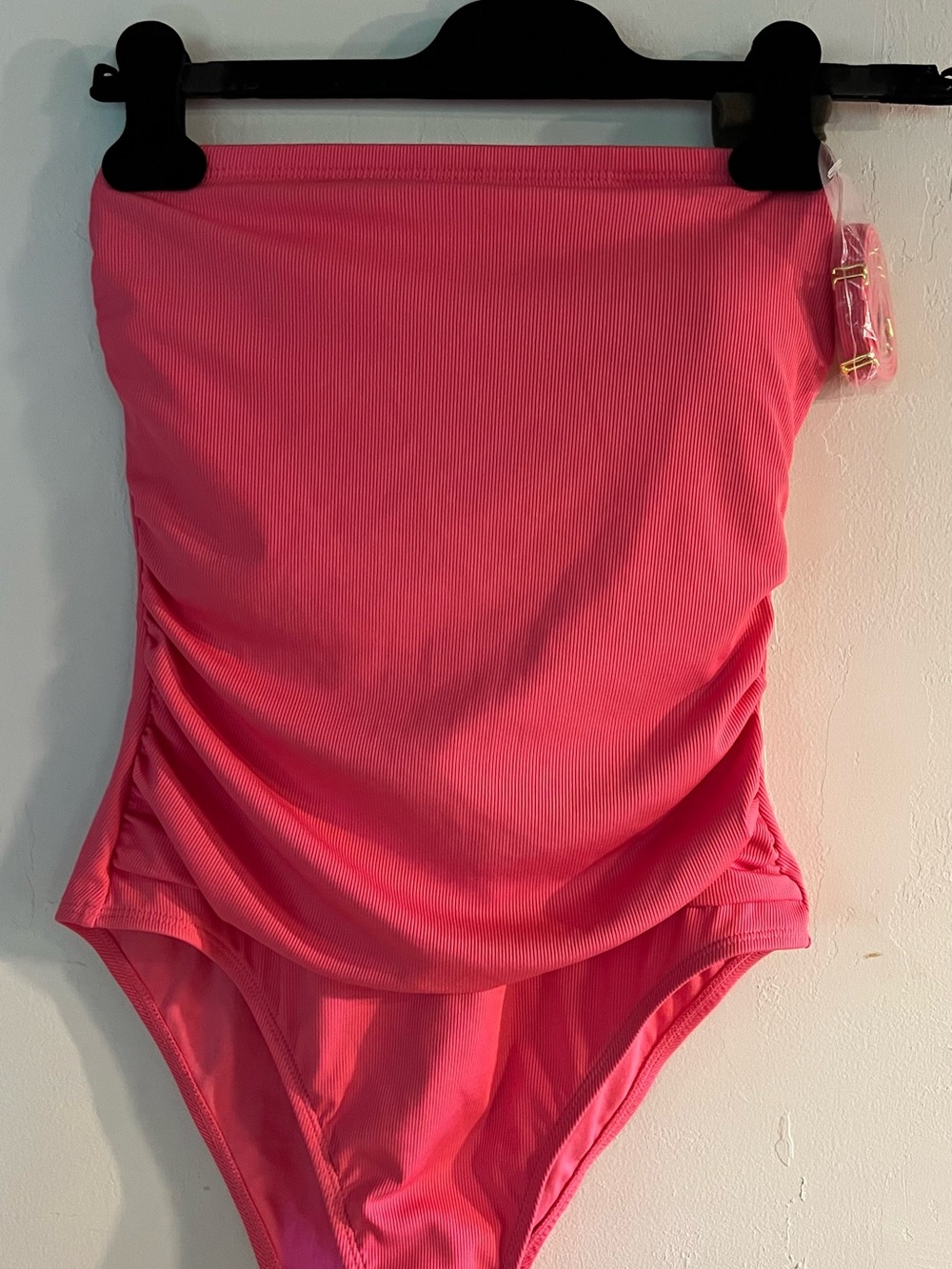 Shade & Shore Hot Pink Ribbed One-Piece Swimsuit